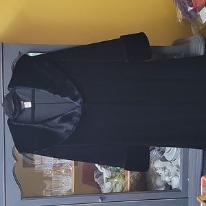 Y2k.Vint Prom Black velour w/mock fur accents cardigan jacekt
